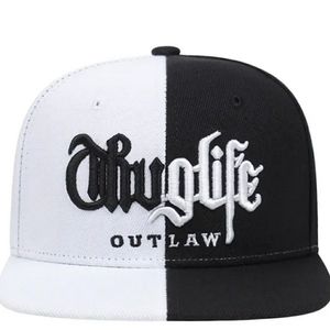 Thug Life Outlaw Fitted Black White Cap Hat